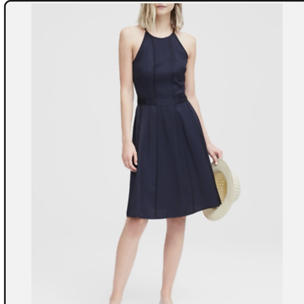 Banana Republic Navy Polka Dot Dress